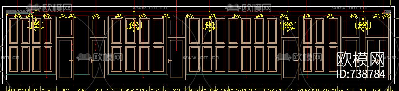 KTV大厅包房走道平立面CAD施工图下载（渲染图11）