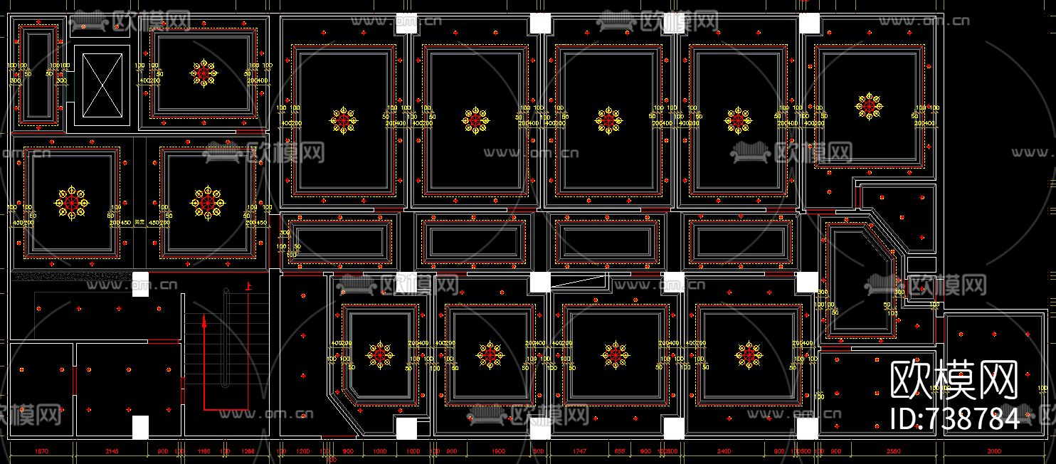 KTV大厅包房走道平立面CAD施工图下载（渲染图8）