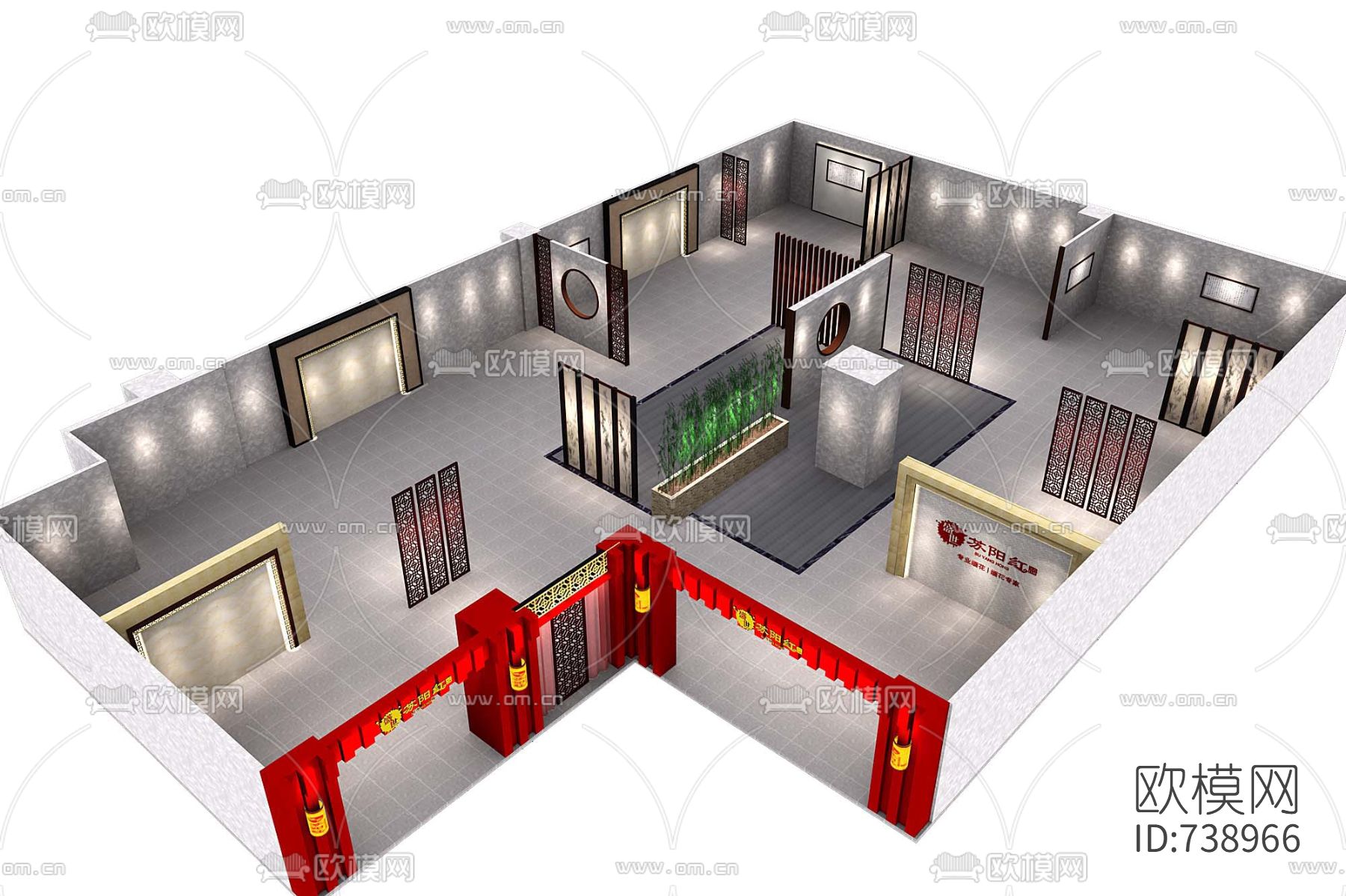红木家具展厅辽宁盘锦店CAD施工图