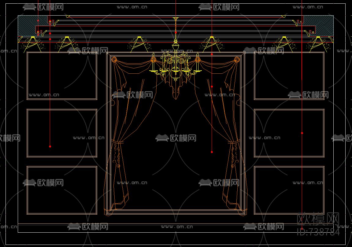 KTV大厅包房走道平立面CAD施工图下载（渲染图6）