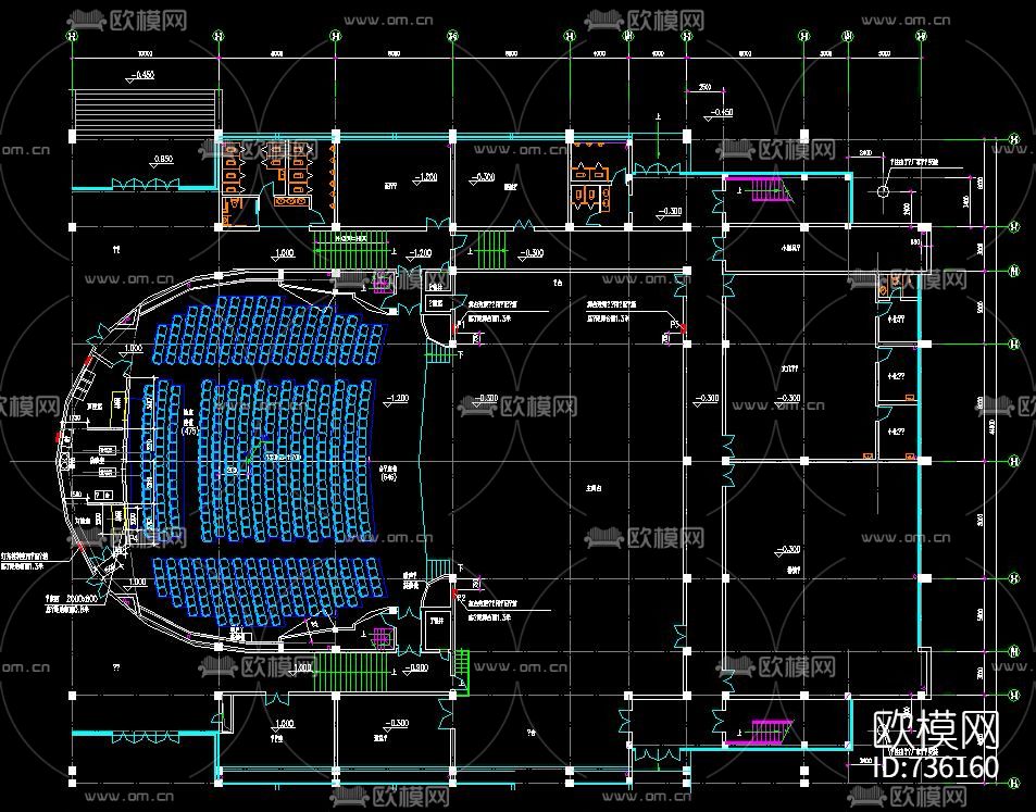舞台灯光全套CAD施工图下载（渲染图2）