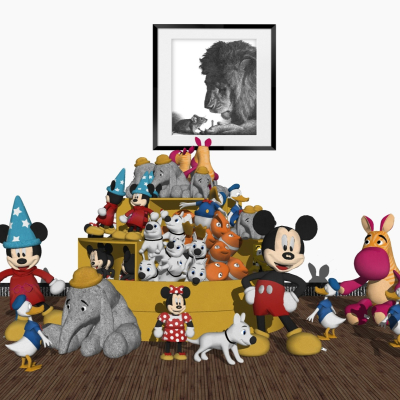  现代儿童玩具布偶su模型 