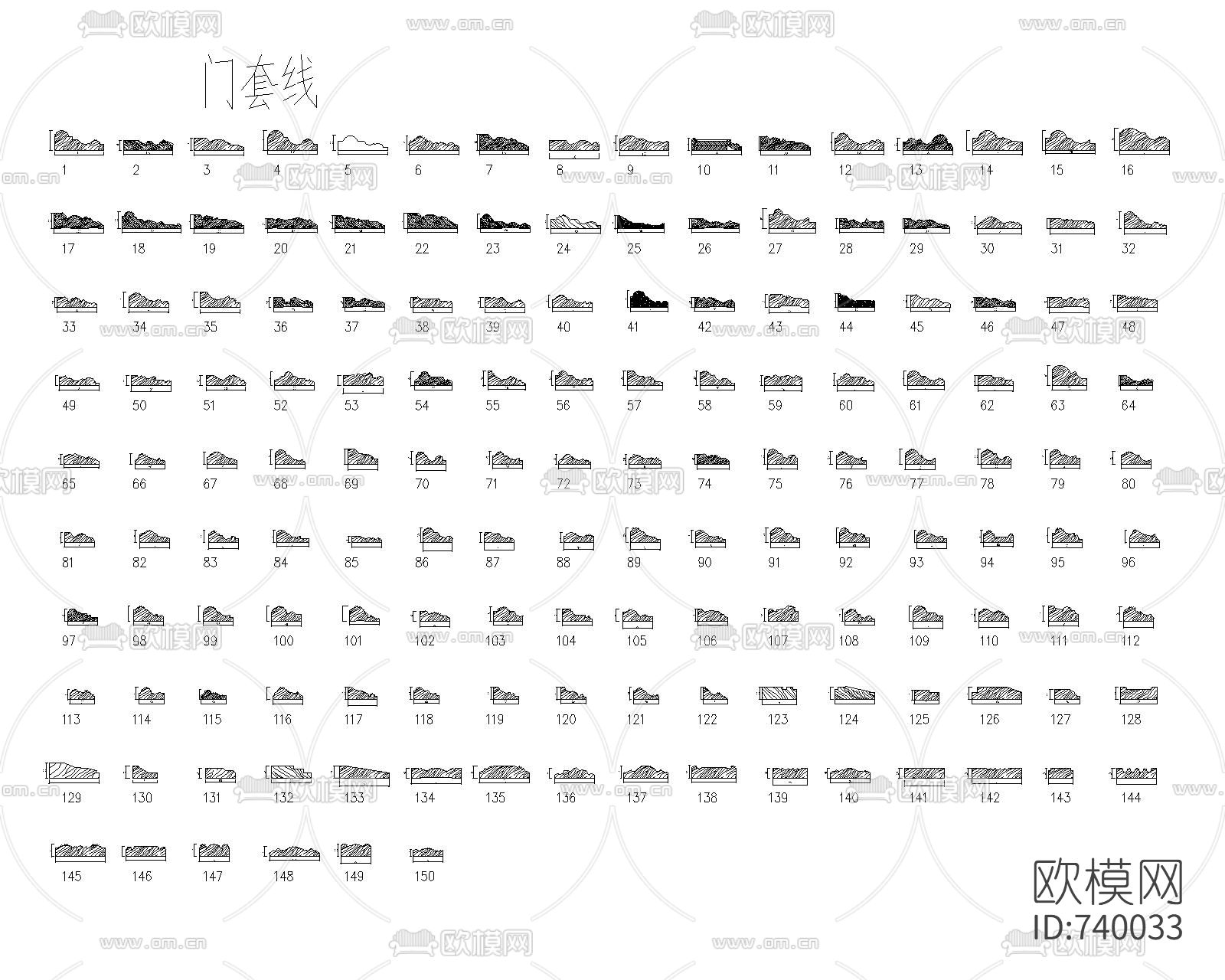 线条样式CAD图库下载（渲染图1）