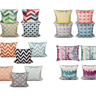  现代布艺抱枕su模型 