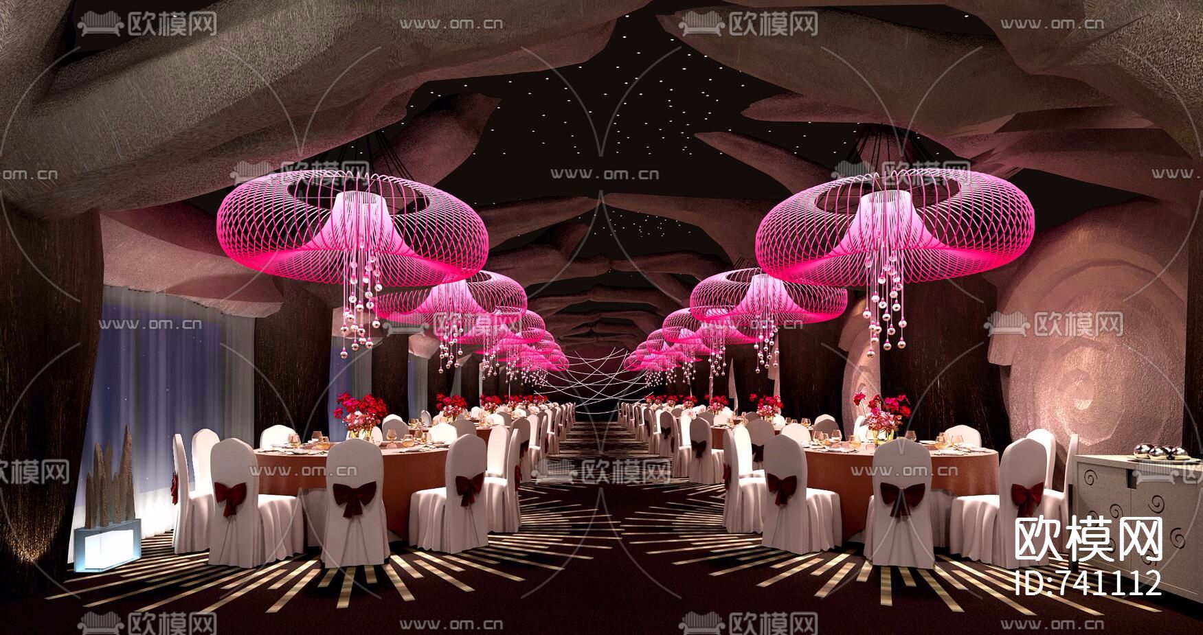 东南东创意海洋会所CAD施工图+效果图下载（渲染图4）