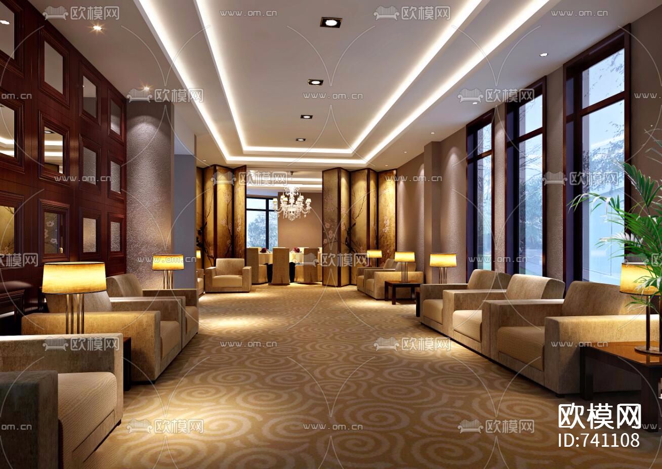 丁家山会所施工图+效果图下载（渲染图3）