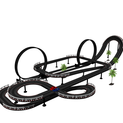  现代儿童赛车轨道玩具su模型 