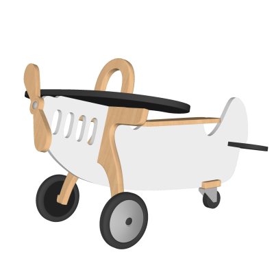  现代实木儿童玩具飞机su模型 