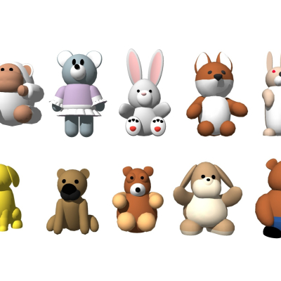  现代儿童玩具组合su模型 