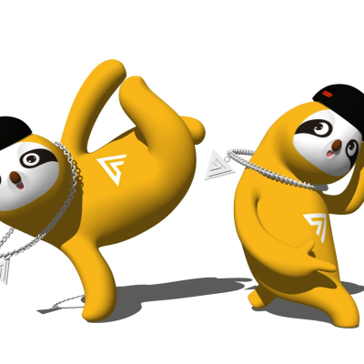  现代儿童人偶玩具su模型 