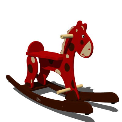  现代儿童木马玩具su模型 