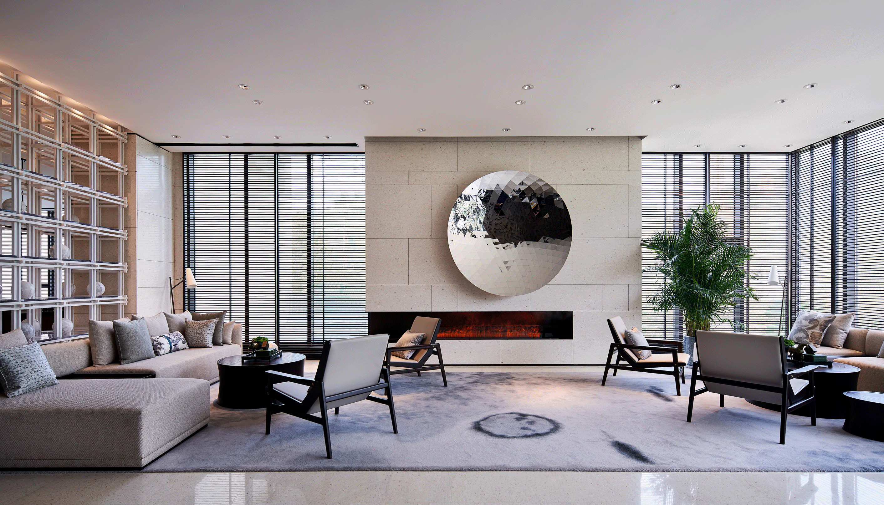 朴悦设计 新中式售楼处洽谈区