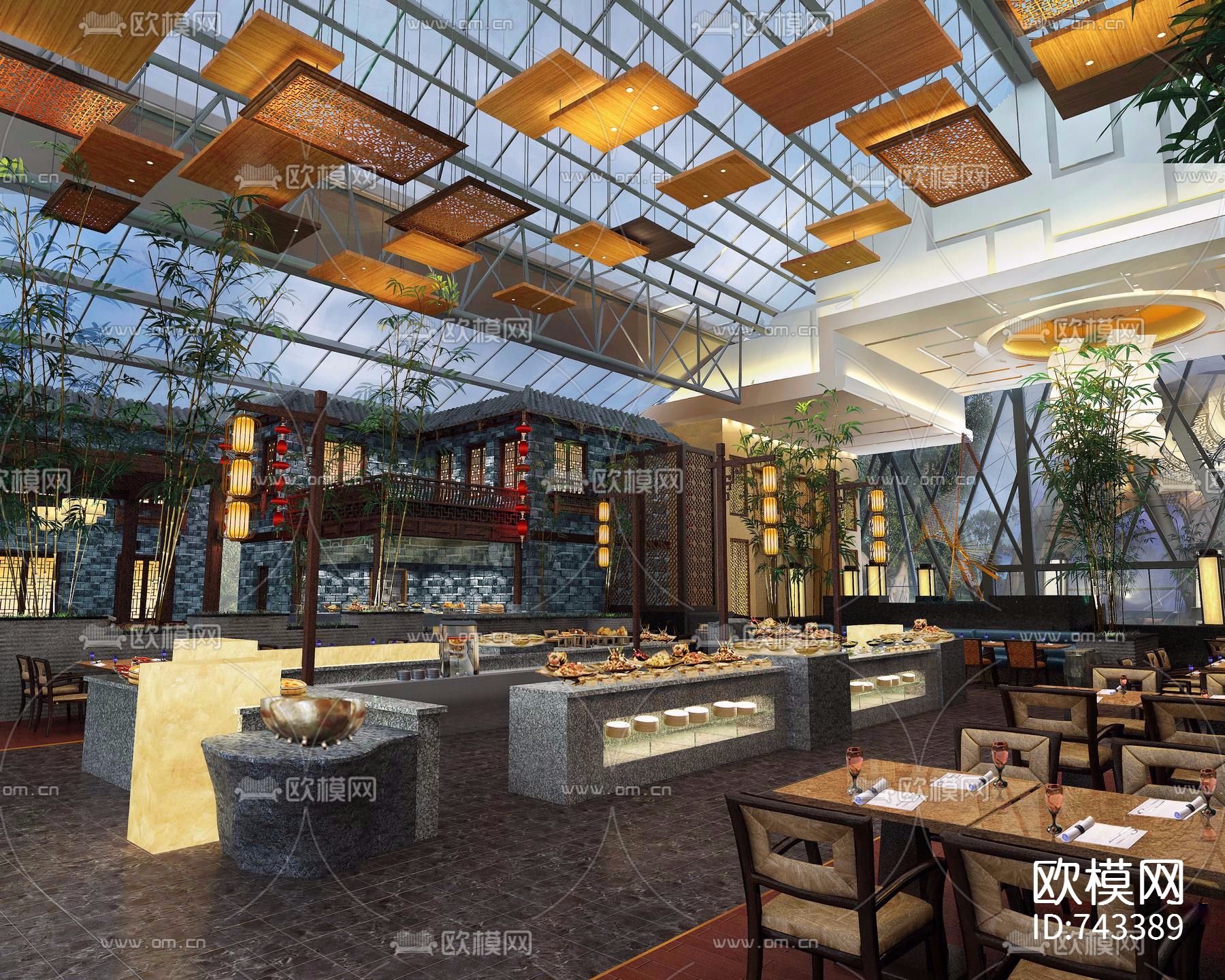 大唐宴会厅CAD+效果图下载（渲染图6）