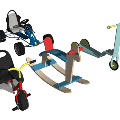  现代儿童玩具车组合su模型 