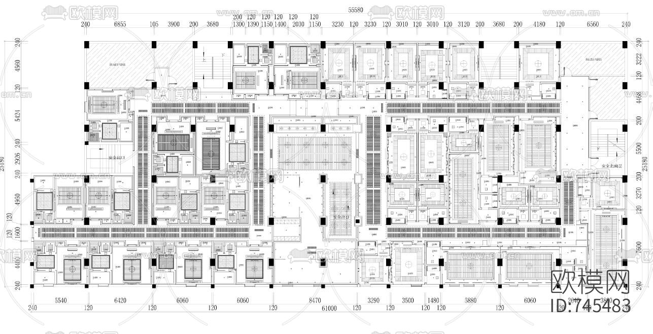 新中式洗浴中心CAD施工图+效果图下载（渲染图2）