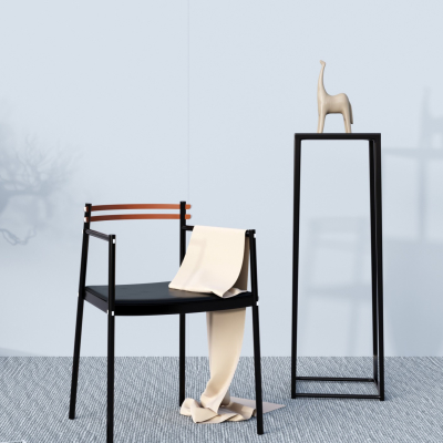 平仄家居 新中式禅意单椅3d模型