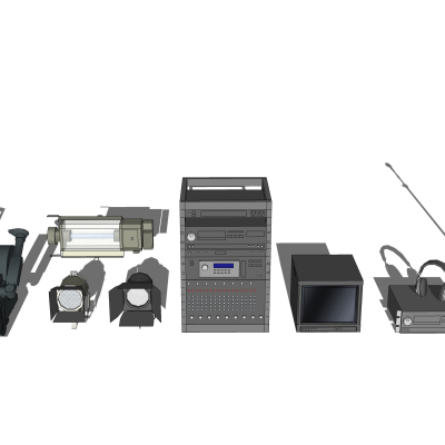  现代摄影器材组合su模型 