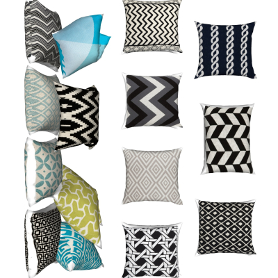  现代几何图案抱枕su模型 