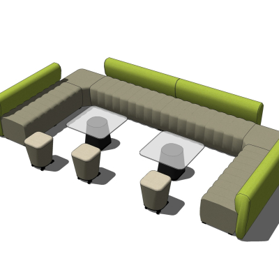  现代办公沙发su模型 
