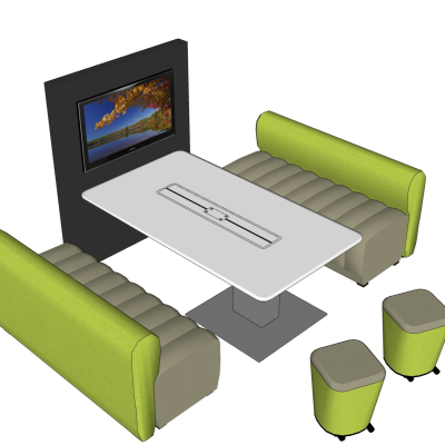  现代办公沙发su模型 