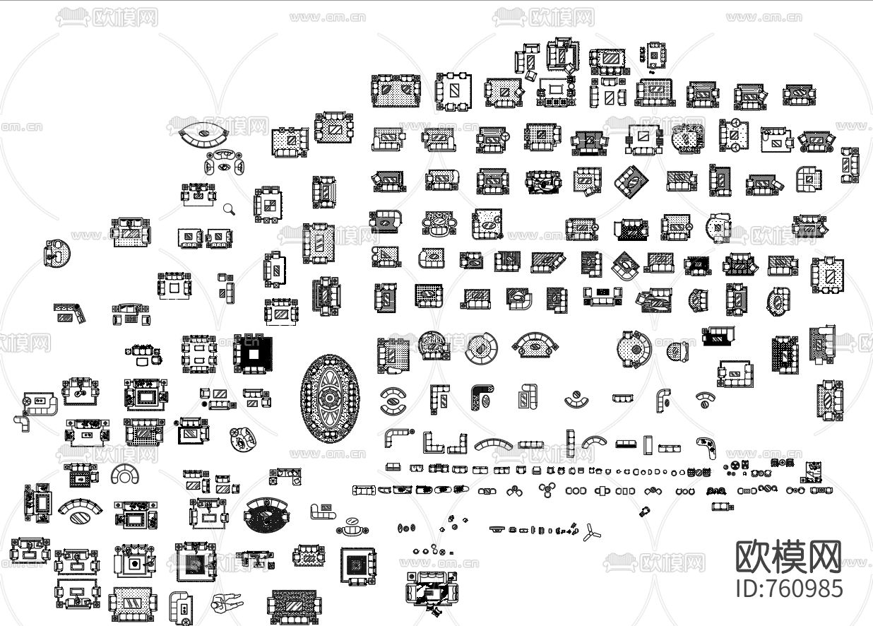 家具软装CAD图库下载（渲染图3）