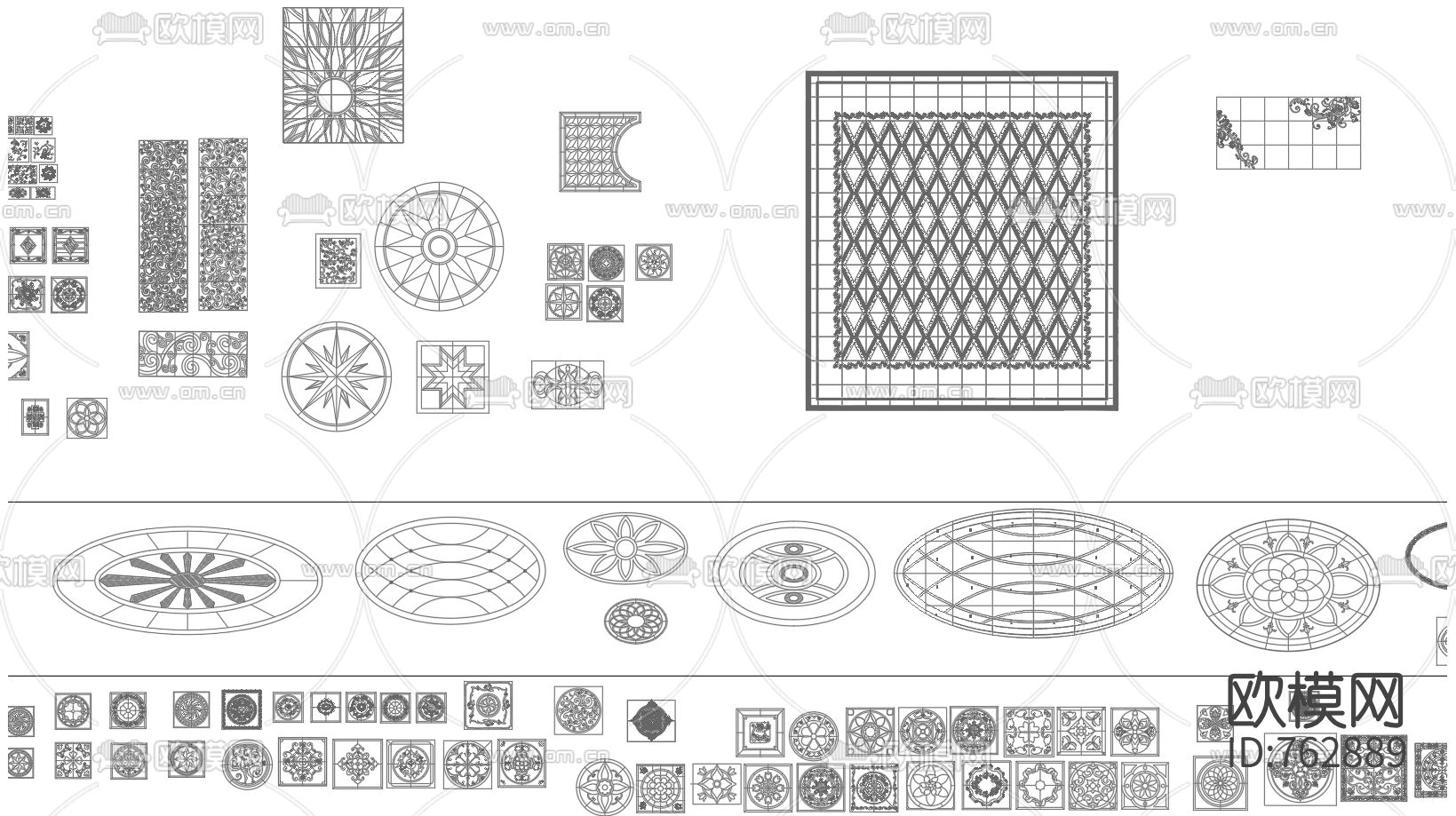 地面拼花CAD图库下载（渲染图2）