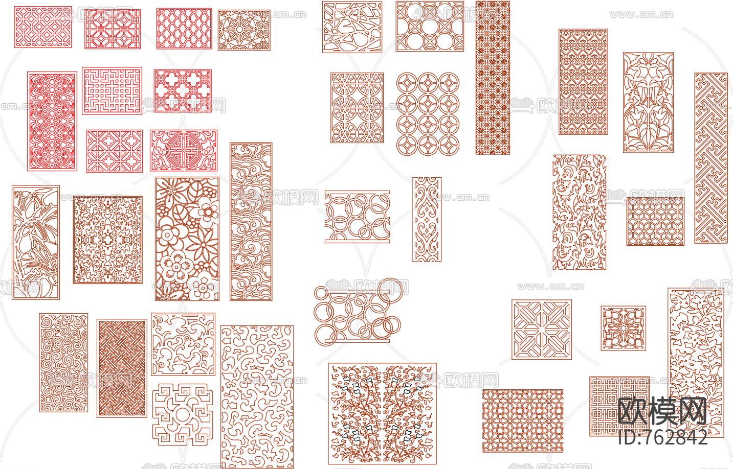 中式雕花CAD图库下载