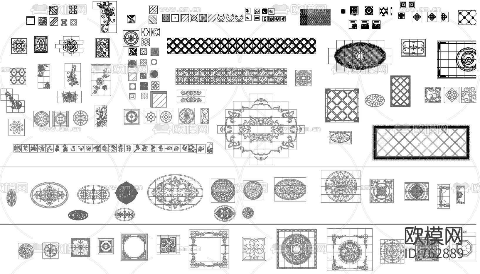地面拼花CAD图库下载（渲染图3）