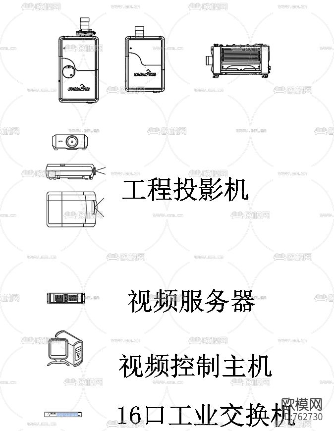 舞台灯光音响设备CAD图库下载（渲染图2）