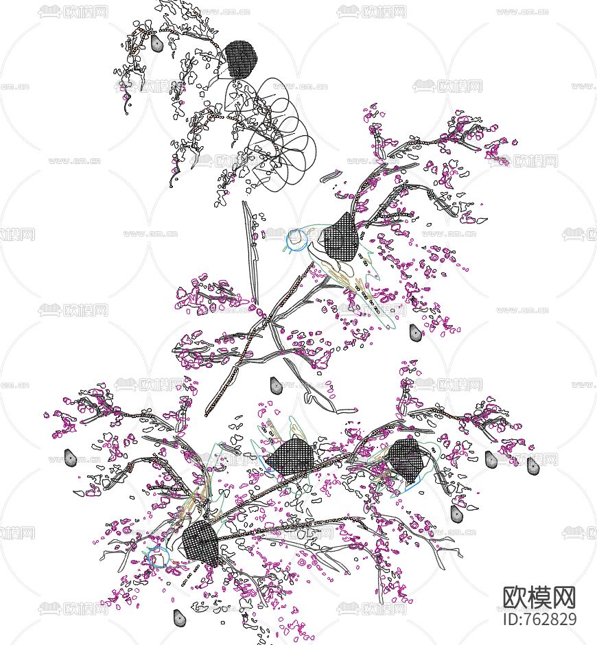 蝴蝶CAD图库下载（渲染图4）