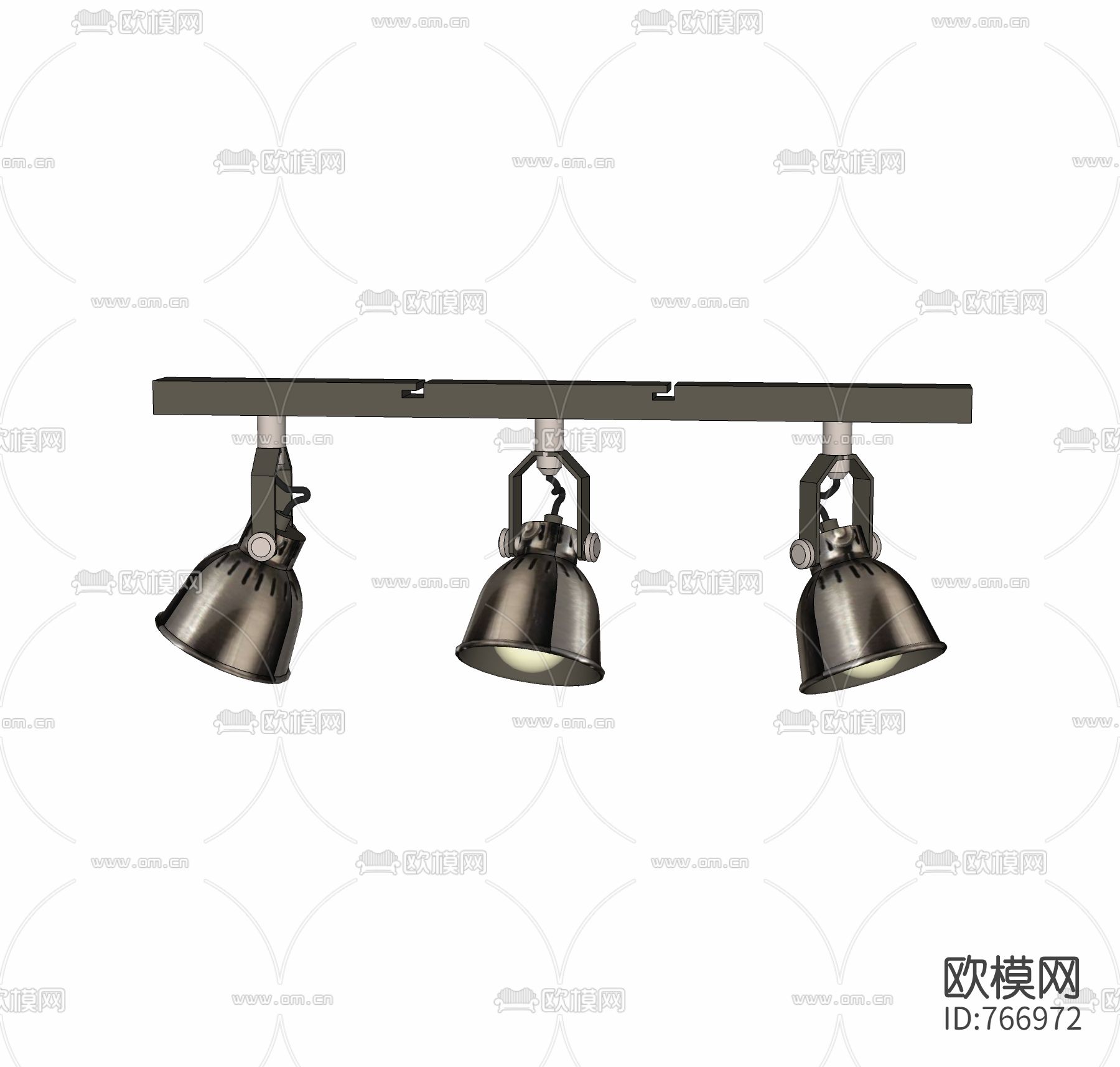 工业风轨道射灯免费su模型下载