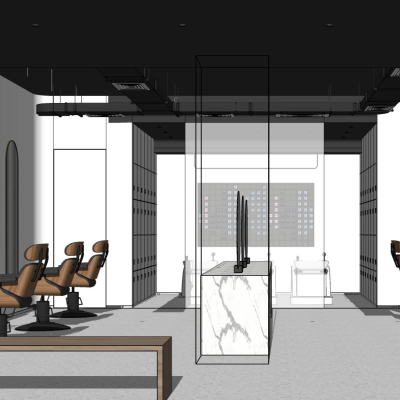  现代理发店su模型 