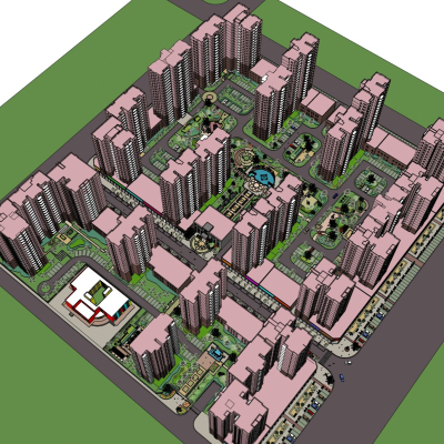 鸟瞰规划su模型下载-sketchup模型库-3dmax模型免费下载-欧模网