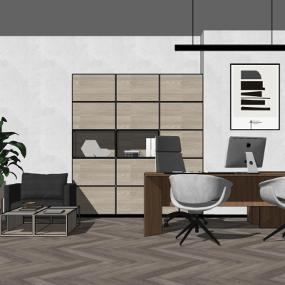  现代总经理办公室su模型 