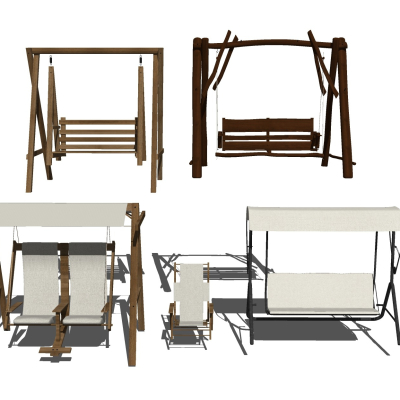  现代户外吊椅su模型 