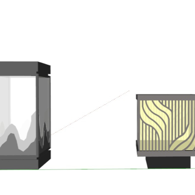  中式庭院灯su模型 