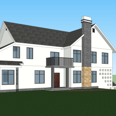 简欧别墅免费su模型