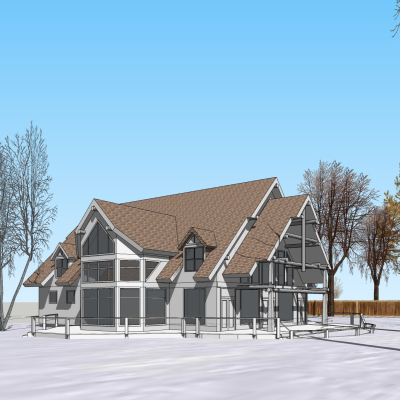 简欧独栋别墅免费su模型