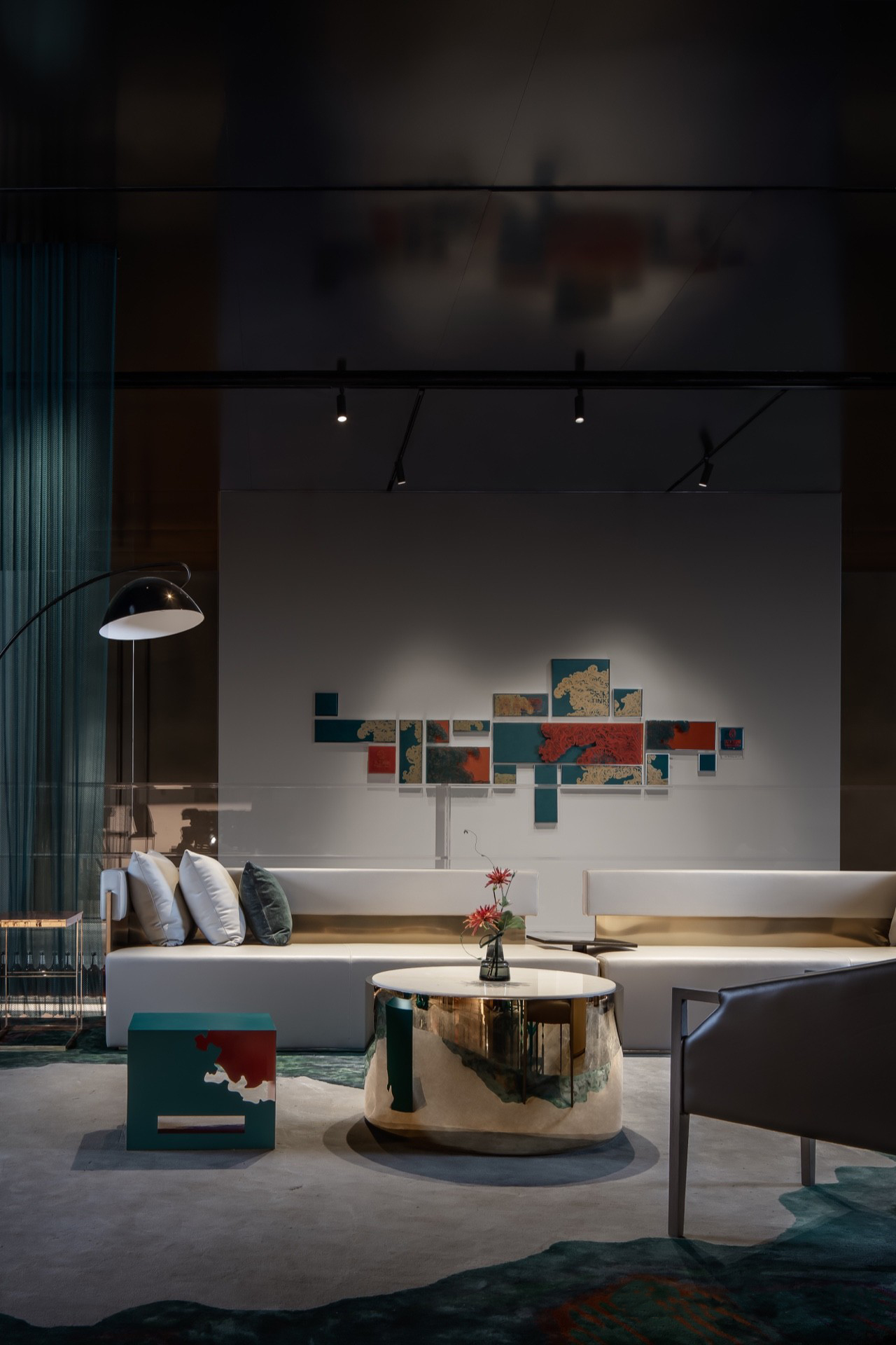 梁建国设计 新中式皮革沙发组合