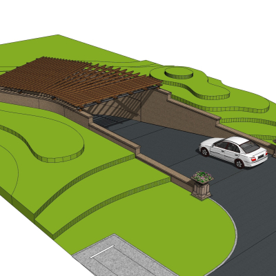 简欧地下停车场入口免费su模型