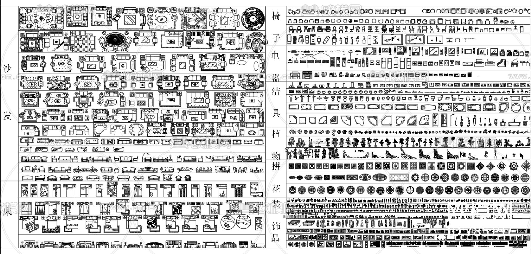 常用家具CAD图库下载（渲染图3）