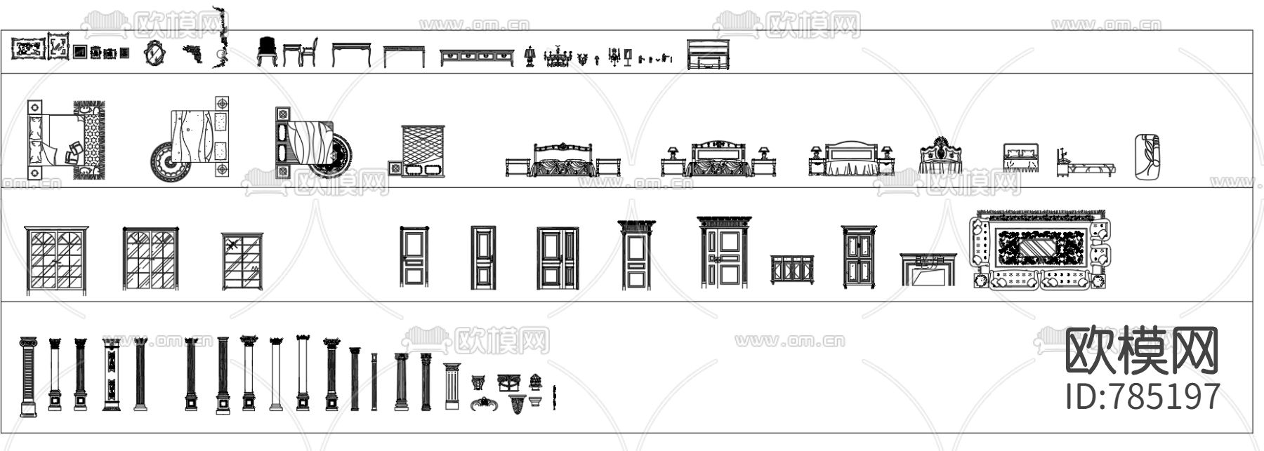 常用家具CAD图库下载（渲染图1）