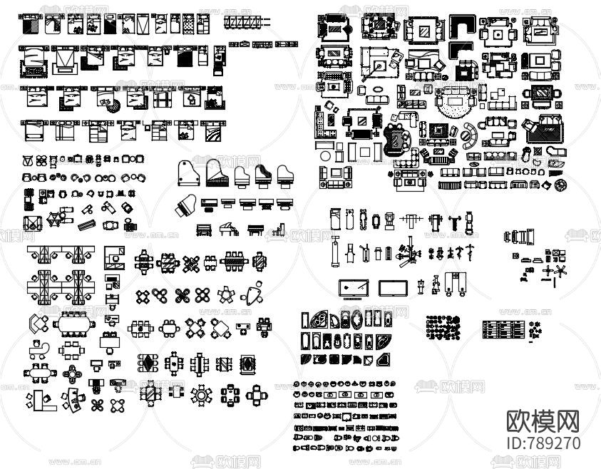 家装工装常用cad图库下载（渲染图3）