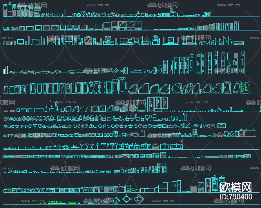 家具陈设cad图库下载（渲染图5）
