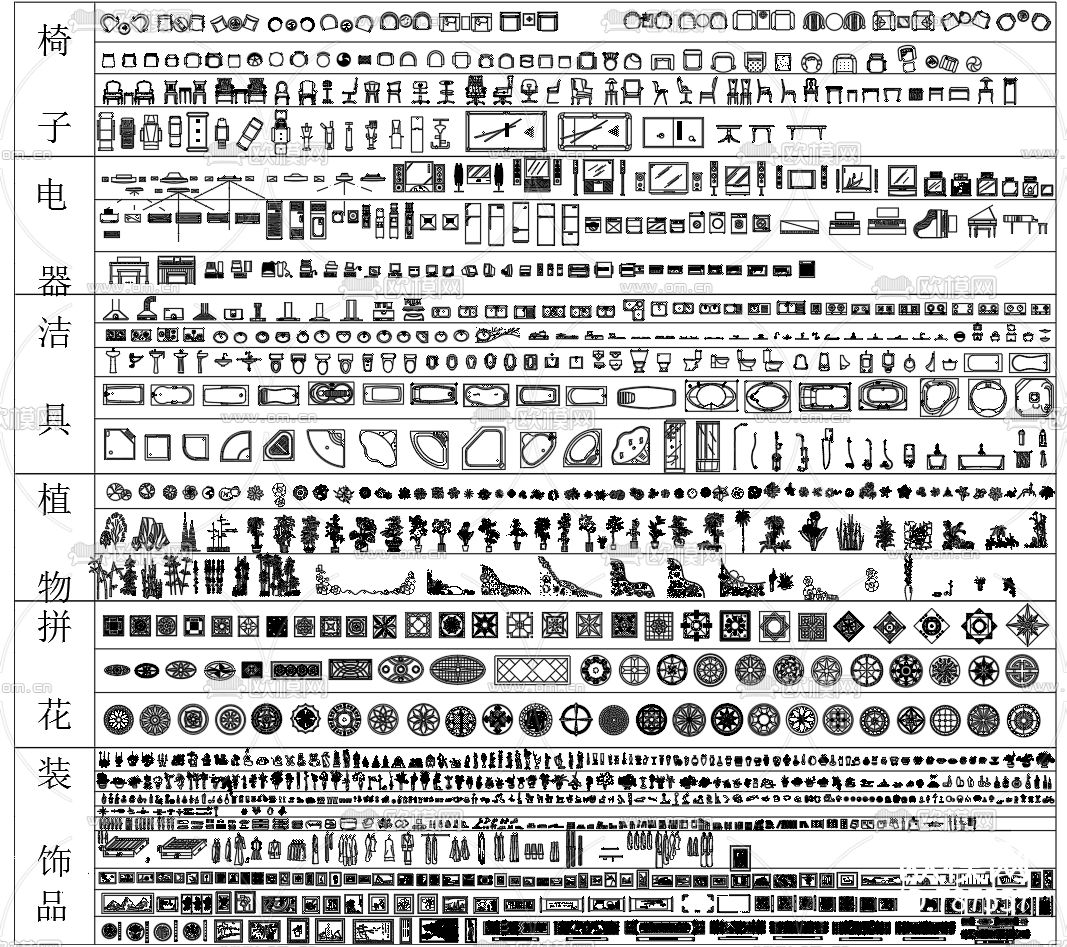常用家具CAD图库下载（渲染图2）