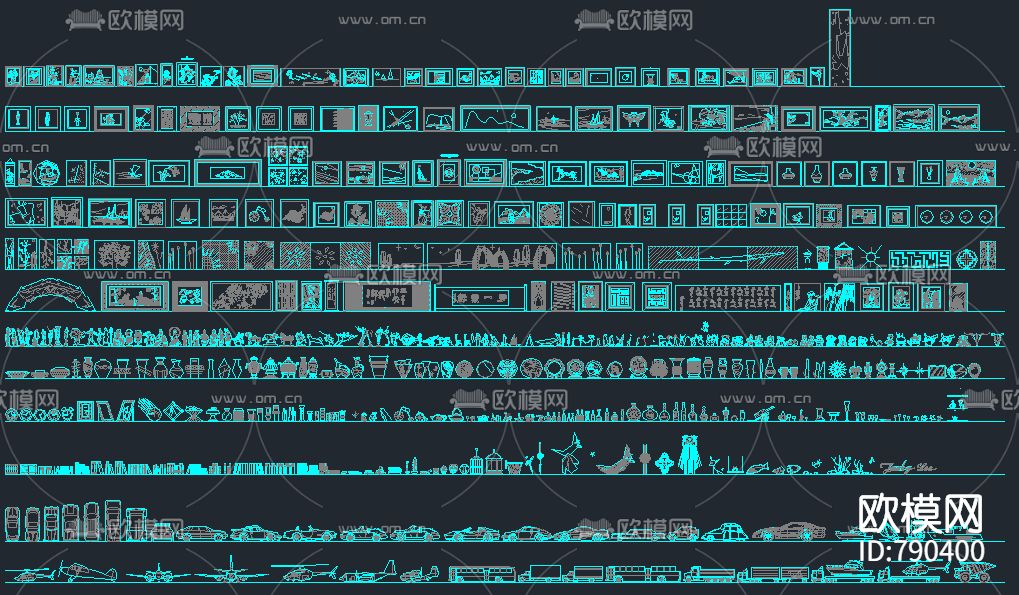 家具陈设cad图库下载（渲染图9）