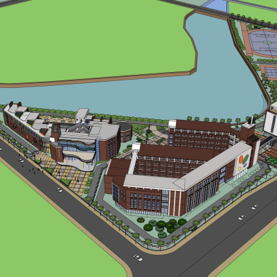 现代学校规划免费su模型
