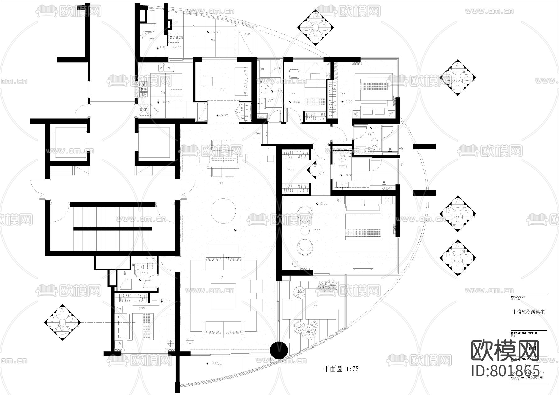 梁志天中信红树湾梁公馆施工图下载（渲染图2）