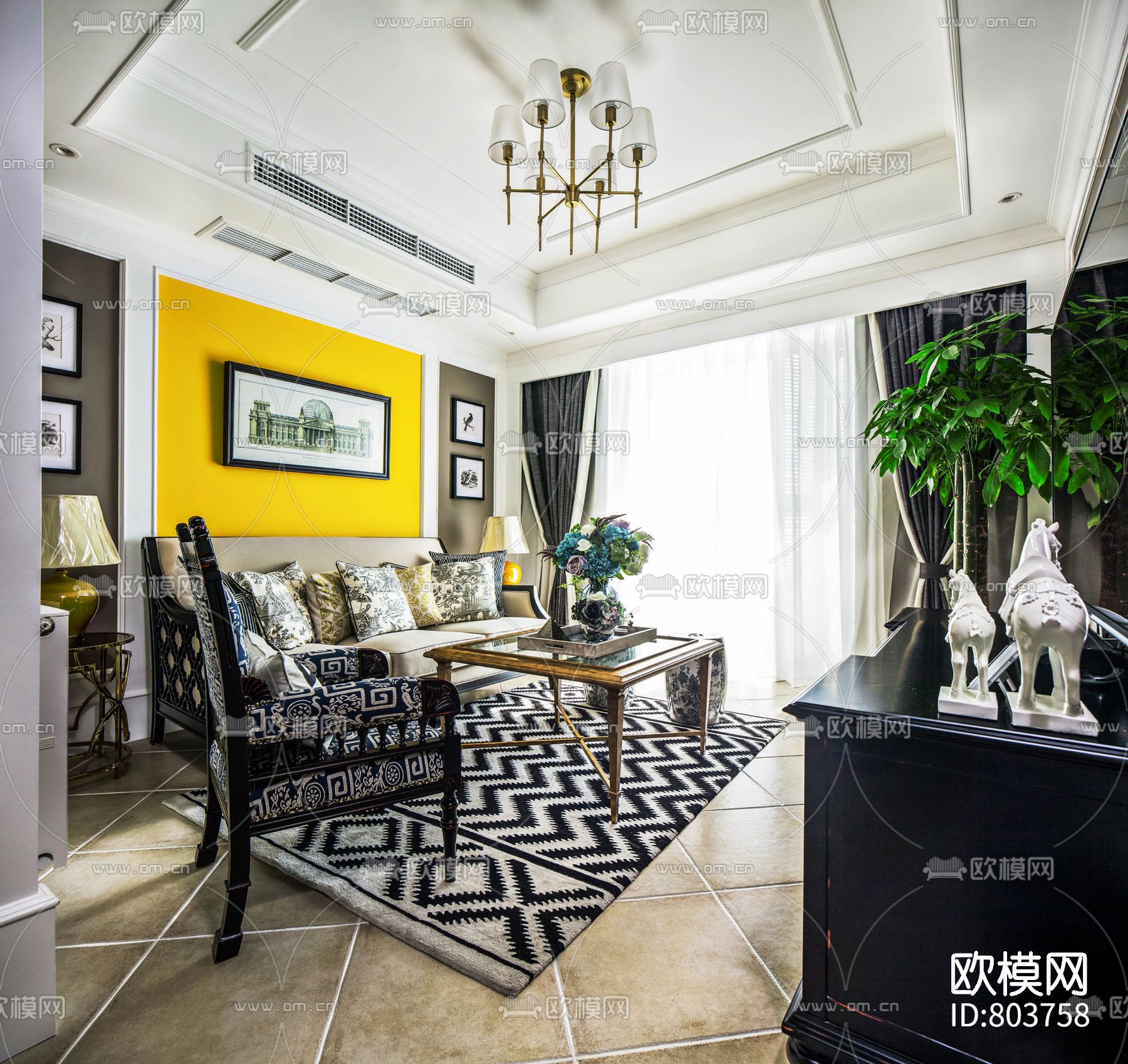 水岸国际美式CAD施工图下载（渲染图2）