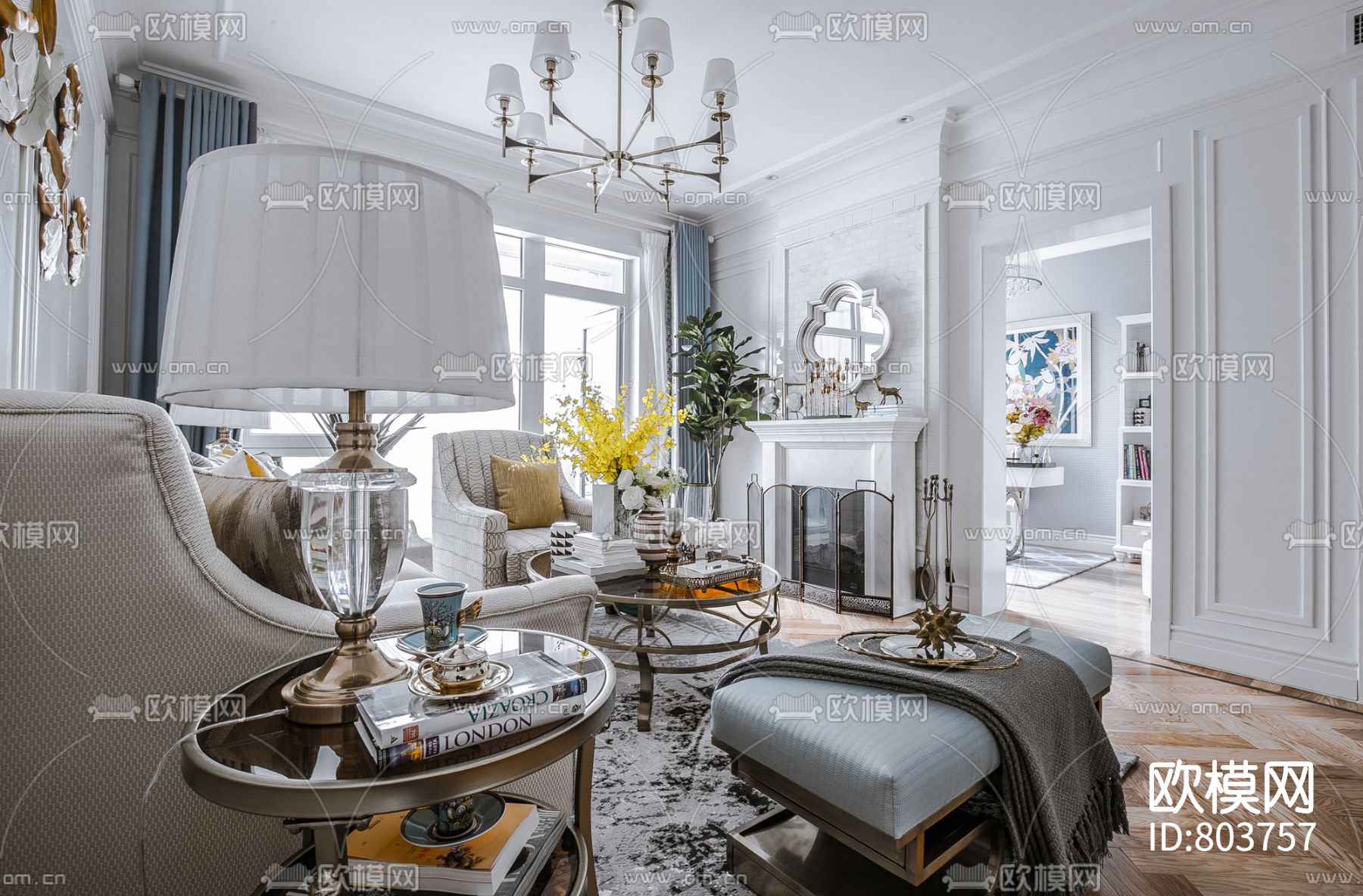 青岛海德公学E地块样板间施工图下载（渲染图6）